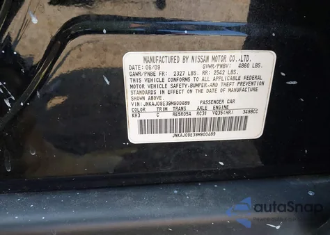 2009 Infiniti Ex35 Journey z USA, uszkodzony, nr VIN JNKAJ09E39M900489
